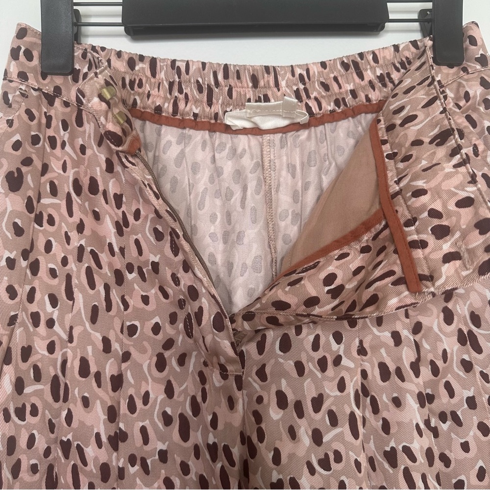 Anthropologie Isobel Wide Leg Pleated Leopard Print Pants - Picture 5 of 9